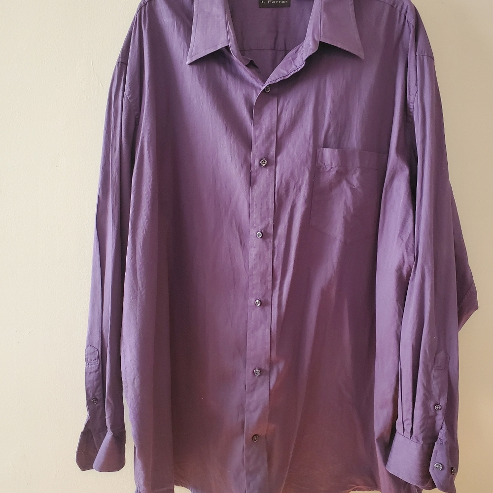 J. Ferrar Striped Purple Shirt 3XL